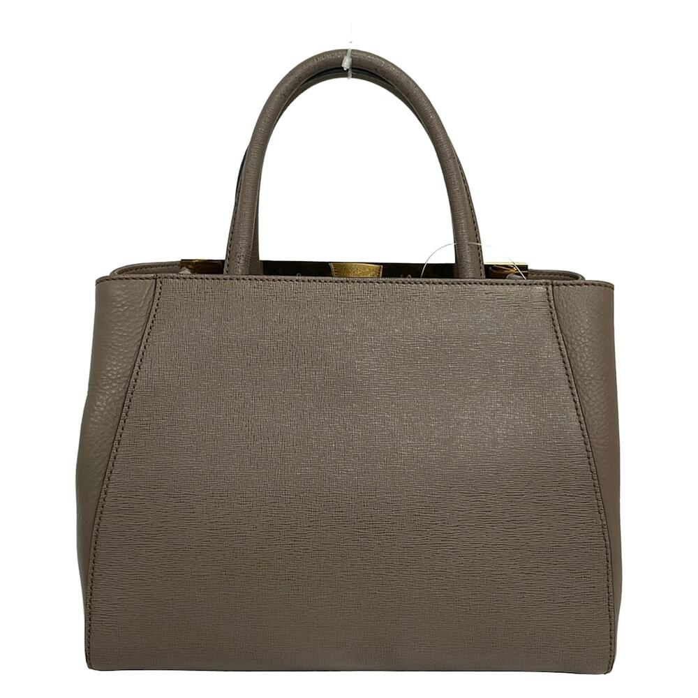 Fendi Petit 2 Jours Tote Bag Dark Brown Gold View 3